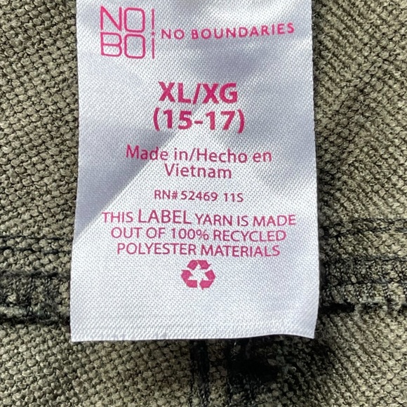 No Boundaries size Xl (15-17) thin green camo skinny pants elastic waist NWOT - Picture 15 of 16